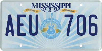 MS license plate AEU706