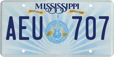 MS license plate AEU707
