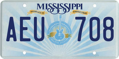 MS license plate AEU708
