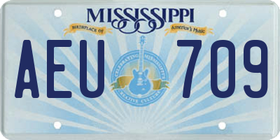 MS license plate AEU709