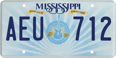 MS license plate AEU712