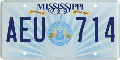 MS license plate AEU714