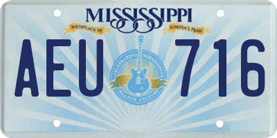 MS license plate AEU716
