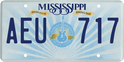 MS license plate AEU717