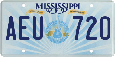 MS license plate AEU720