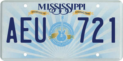 MS license plate AEU721