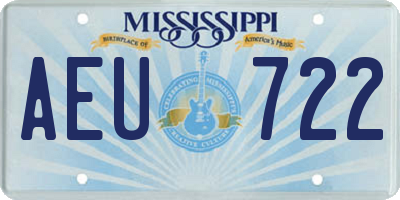 MS license plate AEU722