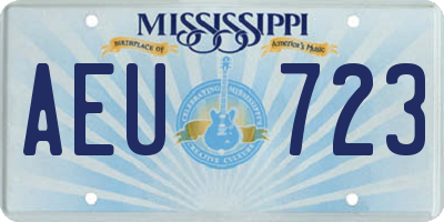 MS license plate AEU723