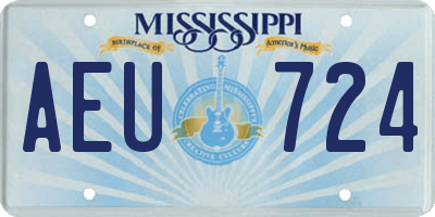 MS license plate AEU724