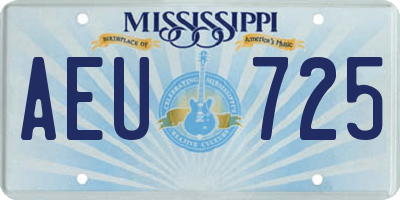 MS license plate AEU725
