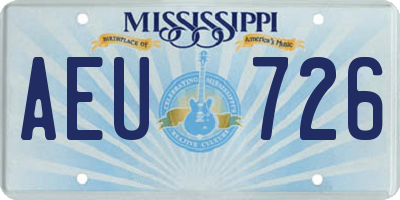 MS license plate AEU726