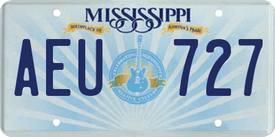 MS license plate AEU727