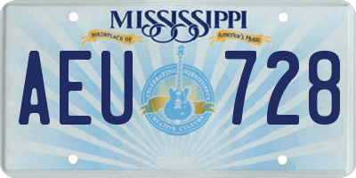 MS license plate AEU728
