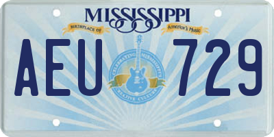 MS license plate AEU729