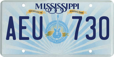MS license plate AEU730