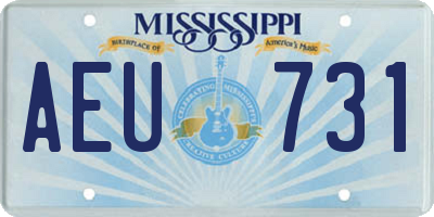 MS license plate AEU731