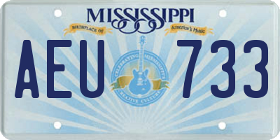 MS license plate AEU733