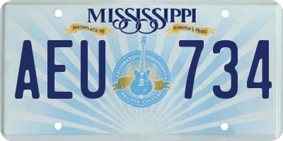 MS license plate AEU734