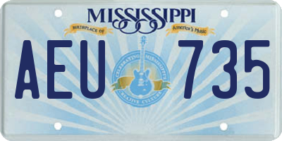 MS license plate AEU735