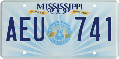 MS license plate AEU741