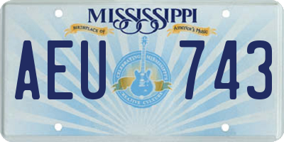 MS license plate AEU743