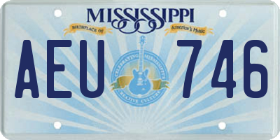 MS license plate AEU746