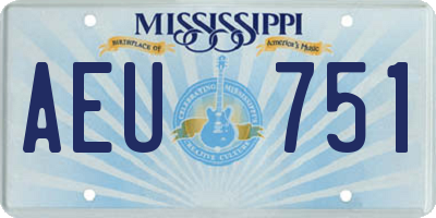 MS license plate AEU751