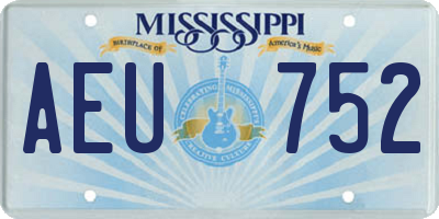 MS license plate AEU752