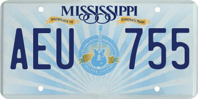 MS license plate AEU755