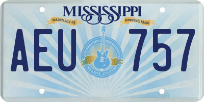 MS license plate AEU757