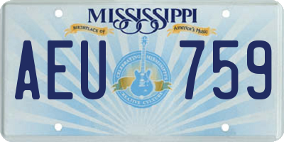 MS license plate AEU759