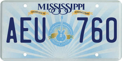 MS license plate AEU760