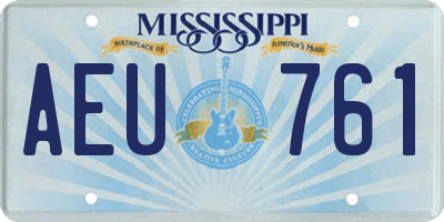 MS license plate AEU761