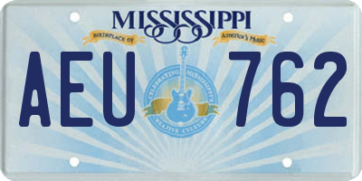 MS license plate AEU762