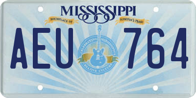 MS license plate AEU764