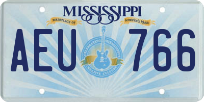 MS license plate AEU766