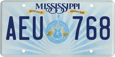 MS license plate AEU768