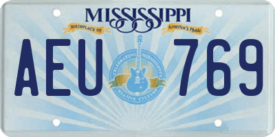 MS license plate AEU769