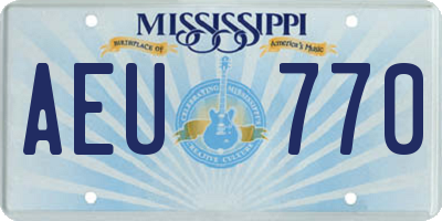 MS license plate AEU770