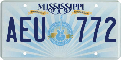 MS license plate AEU772