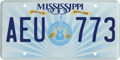 MS license plate AEU773