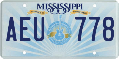 MS license plate AEU778