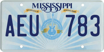 MS license plate AEU783