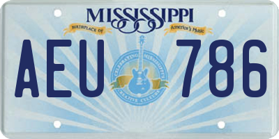 MS license plate AEU786
