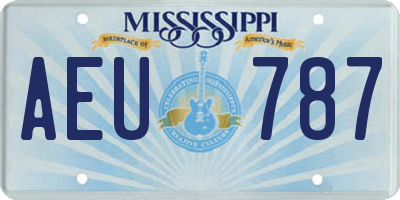 MS license plate AEU787