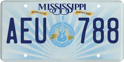 MS license plate AEU788