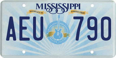 MS license plate AEU790