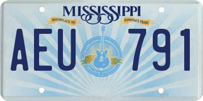 MS license plate AEU791