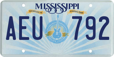 MS license plate AEU792