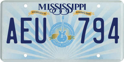 MS license plate AEU794